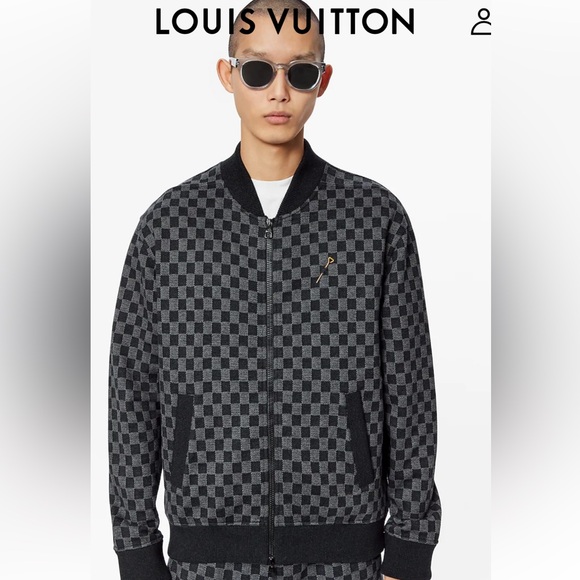 NWT  men's, Louis Vuitton checkered zip up cardigan - Picture 3 of 8